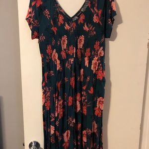 Green Floral V-neck Torrid Dress